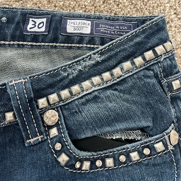 “Miss Me” heavily embellished Distressed Women's Jeans - Picture 3 of 6